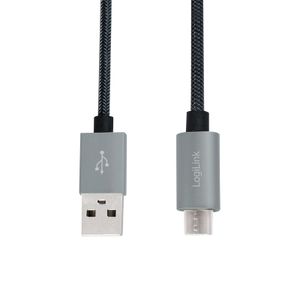 LogiLink USB-kabel USB 2.0 USB-A stekker, USB-micro-B stekker 1.00 m Zwart CU0132