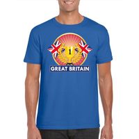 Blauw Groot Brittannie/ Engeland supporter kampioen shirt heren - thumbnail