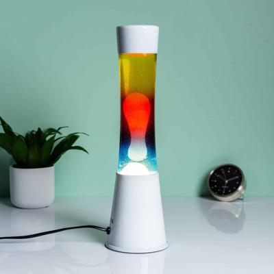 Lavalamp wit met drie kleuren vloeistof Lavalamp wit met drie kleuren vloeistof