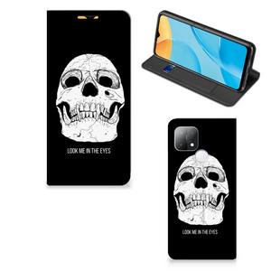 Mobiel BookCase OPPO A15 Skull Eyes