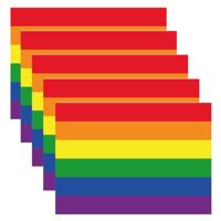 Regenboog / LGBT vlag stickers - Pakket van 15x stuks - 7.5 x 10 cm - Gay pride - plakstickers - voo