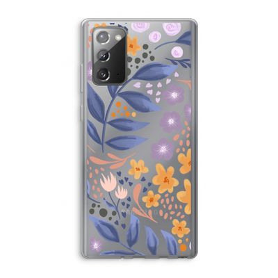 Flowers with blue leaves: Samsung Galaxy Note 20 / Note 20 5G Transparant Hoesje