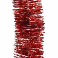 Decoris Kerstslinger-guirlande - rood - glanzend lametta - 270 cm - thumbnail