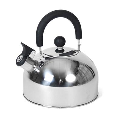 Fluitketel - 2,5 liter - zilver / zwart - RVS - waterkoker - voor camping / caravan / camp Fluitketel - 2,5 liter - zilver / zwart - RVS - waterkoker - voor camping / caravan / camp