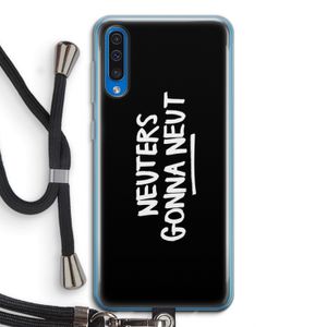 Neuters (zwart): Samsung Galaxy A50 Transparant Hoesje met koord