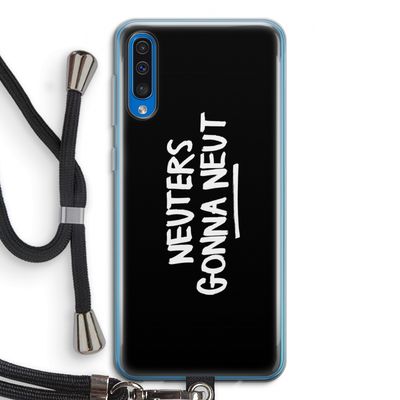 Neuters (zwart): Samsung Galaxy A50 Transparant Hoesje met koord