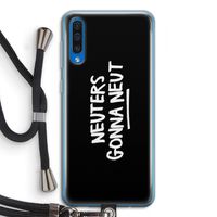 Neuters (zwart): Samsung Galaxy A50 Transparant Hoesje met koord