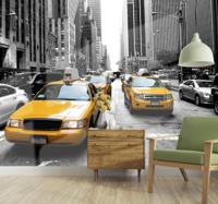 New York taxi new york skyline fotobehang