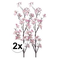 2x Appelbloesem roze kunstbloemen 104 cm