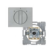 Berker K5 ventilatorschakelaar met draaiknop 2-1-3 edelstaal