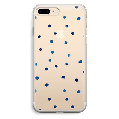 Blauwe stippen: iPhone 7 Plus Transparant Hoesje