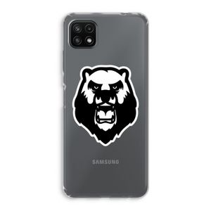 Angry Bear (white): Samsung Galaxy A22 5G Transparant Hoesje