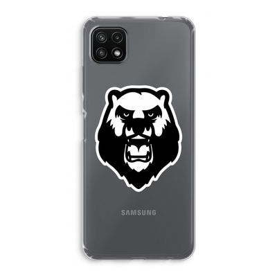 Angry Bear (white): Samsung Galaxy A22 5G Transparant Hoesje