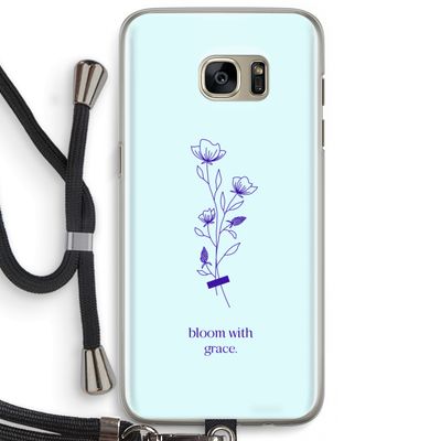 Bloom with grace: Samsung Galaxy S7 Edge Transparant Hoesje met koord