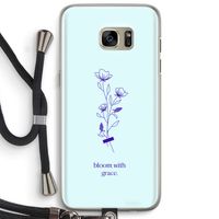 Bloom with grace: Samsung Galaxy S7 Edge Transparant Hoesje met koord