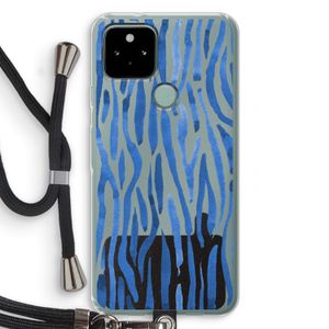 Blauwe nerven: Pixel 5 Transparant Hoesje met koord