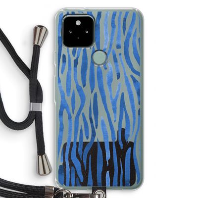 Blauwe nerven: Pixel 5 Transparant Hoesje met koord