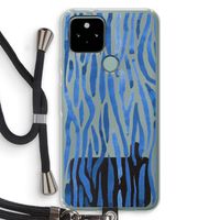 Blauwe nerven: Pixel 5 Transparant Hoesje met koord