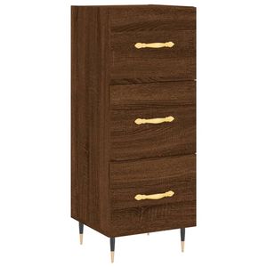 The Living Store Dressoir Basic - Bijzetkast - 34.5 x 34 x 90 cm - Bruineiken