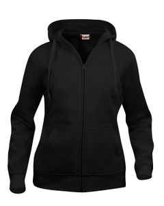 Clique 021035 Basic Hoody Full zip ladies - Zwart - XL