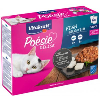 Vitakraft Poésie Délice met vis natvoer kat multipack (6 x 85 g) 3 verpakkingen (18 x 85 g)
