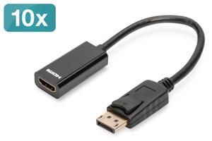 Digitus AK-990903-002-S DisplayPort-kabel Adapter DisplayPort-stekker, HDMI-A-stekker 0.15 m Zwart