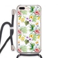 Gele kuif: iPhone 7 PLUS Transparant Hoesje met koord