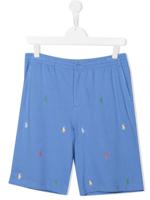 Ralph Lauren Kids short à logo brodé - Bleu