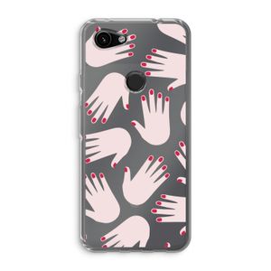 Hands pink: Google Pixel 3a Transparant Hoesje