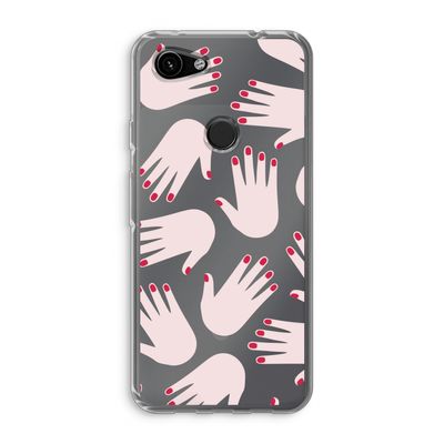 Hands pink: Google Pixel 3a Transparant Hoesje