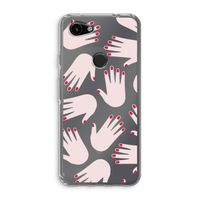 Hands pink: Google Pixel 3a Transparant Hoesje