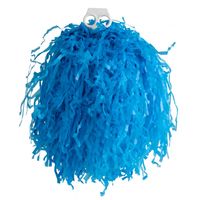 1x Stuks cheerball/pompom blauw met ringgreep 33 cm - thumbnail