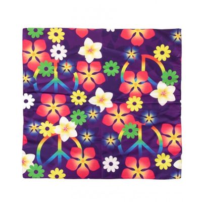 Carnaval/festival hippie flower power bandana met bloemenprint