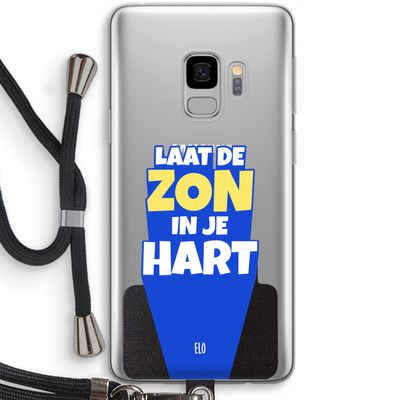 Laat de zon in je hart: Samsung Galaxy S9 Transparant Hoesje met koord