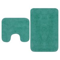 VidaXL Badmattenset stof turquoise 2-delig - thumbnail