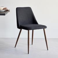 Nohr Eetkamerstoel 'Denon' Linnenlook, kleur Zwart