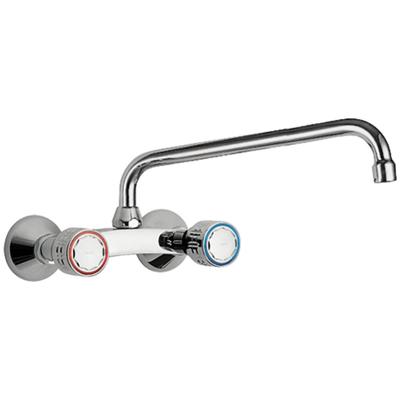 Keukenkraan Tres ESE-23 | Wandmontage | 360° Draaibaar | Mengkraan | 2-knops | Rond | Chroom