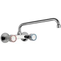 Keukenkraan Tres ESE-23 | Wandmontage | 360° Draaibaar | Mengkraan | 2-knops | Rond | Chroom