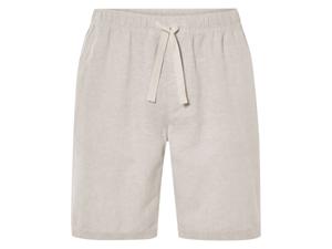 LIVERGY Korte linnen heren broek (Beige, L)