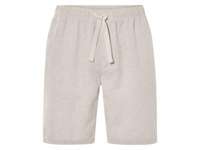 LIVERGY Korte linnen heren broek (Beige, XXL)