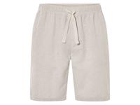 LIVERGY Korte linnen heren broek (Beige, L)