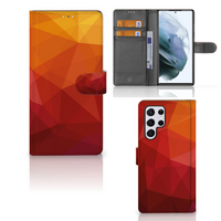 Book Case voor Samsung Galaxy S22 Ultra Polygon Red - thumbnail