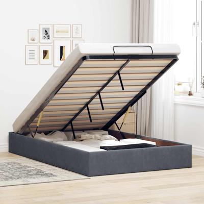 Bedframe zonder matras 120x200 cm fluweel donkergrijs