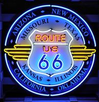 Route 66 All States Neon Verlichting XL 100 x 100 cm