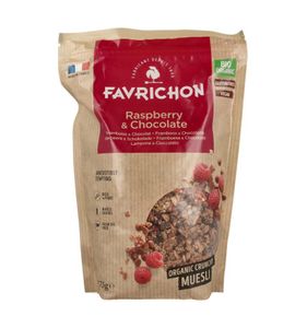 Framboos & chocolade crunchy muesli