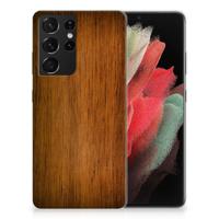 Samsung Galaxy S21 Ultra | Bumper Hoesje | Donker Hout