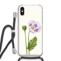 Purple poppy: iPhone XS Transparant Hoesje met koord