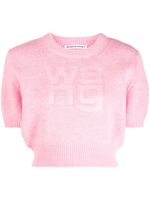 Alexander Wang haut crop à logo embossé - Rose