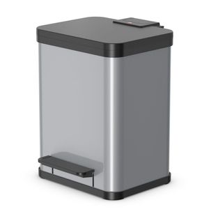Hailo Oko Duo Plus M Pedaalemmer 2x9L Zilver/Zwart