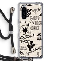 Good vibes: Sony Xperia 5 Transparant Hoesje met koord